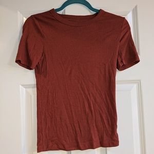 A New Day Burnt Orange Ribbed Top